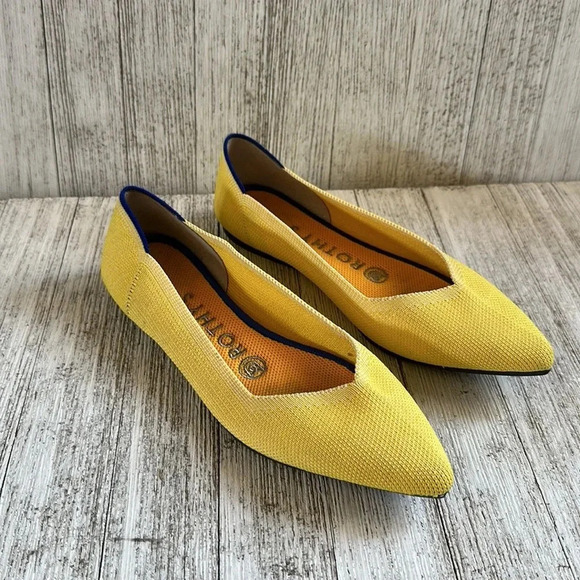 Rothy’s The Point Flat Sunflower Yellow Size 6 - Picture 3 of 10